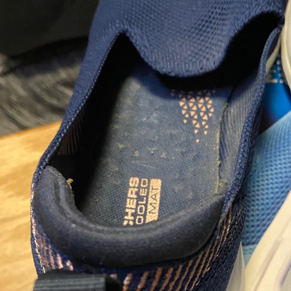 Skechers Women's Blue Mesh Slip-On Sneakers - Picture 5 of 10